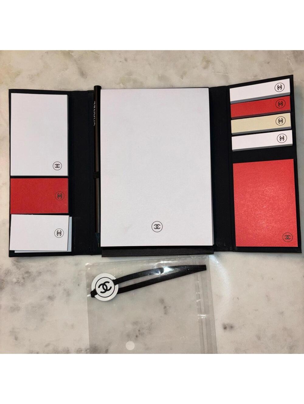 Chanel Black and Red Notepad Set